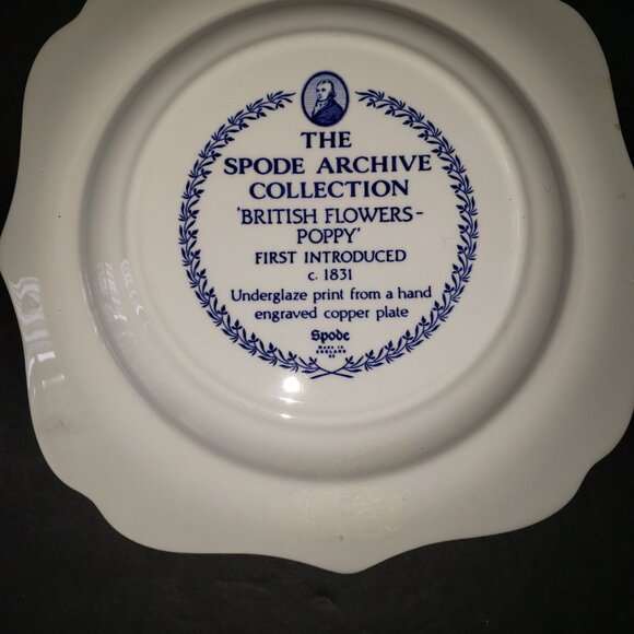 Spode Archive Collection British Flowers Poppy Set 2 - Picture 3 of 3